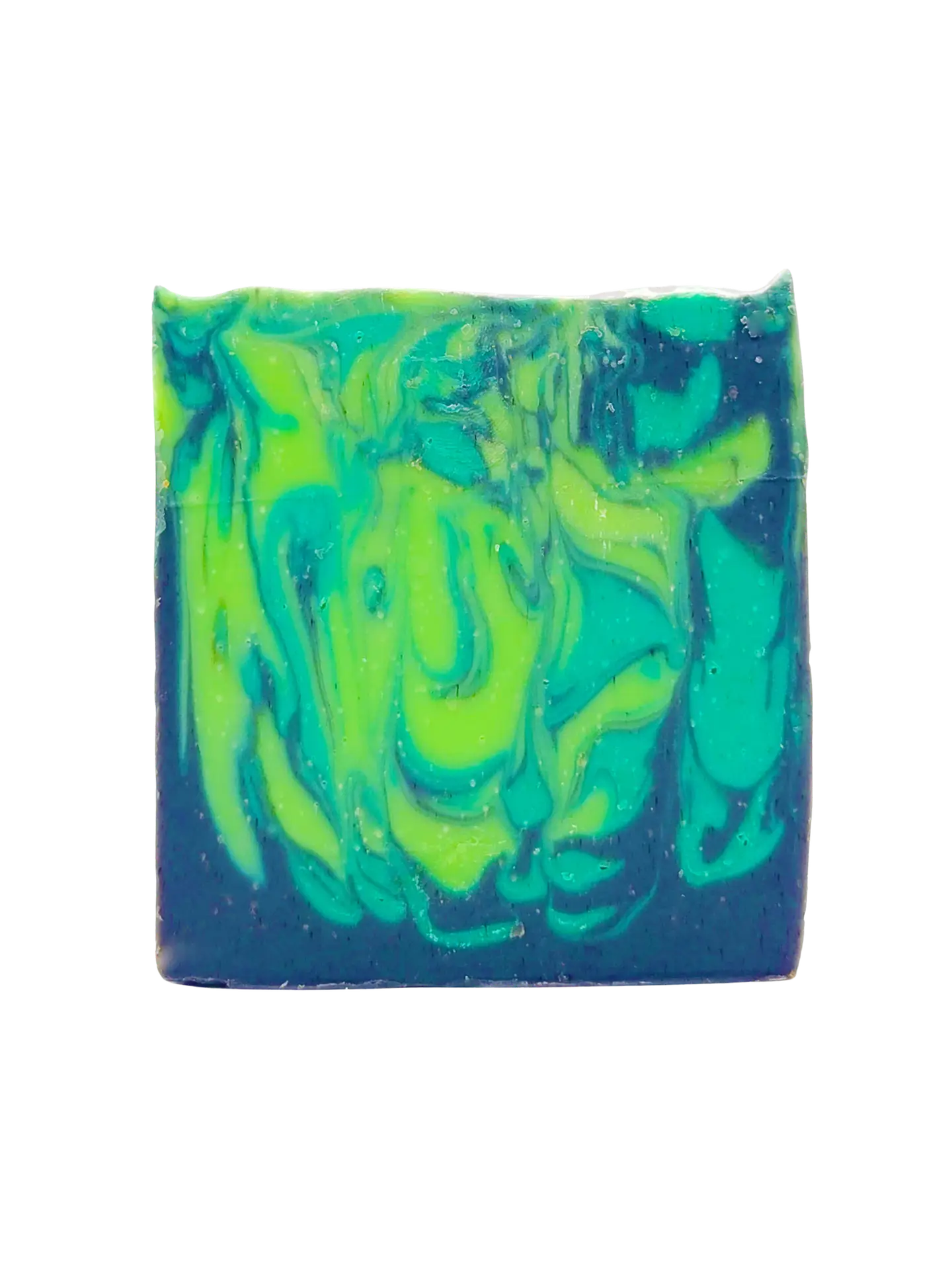 Savon artisanal 'Force d'Irlande' aux teintes de vert et bleu, évoquant la fraîcheur et la beauté naturelle de l'Irlande.