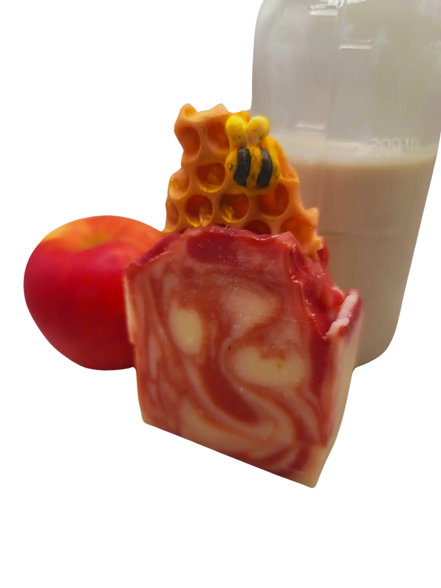 Savon Pom'iel Chèvre de Les Mels, un mélange riche de lait de chèvre et d'huiles naturelles avec un parfum de miel.